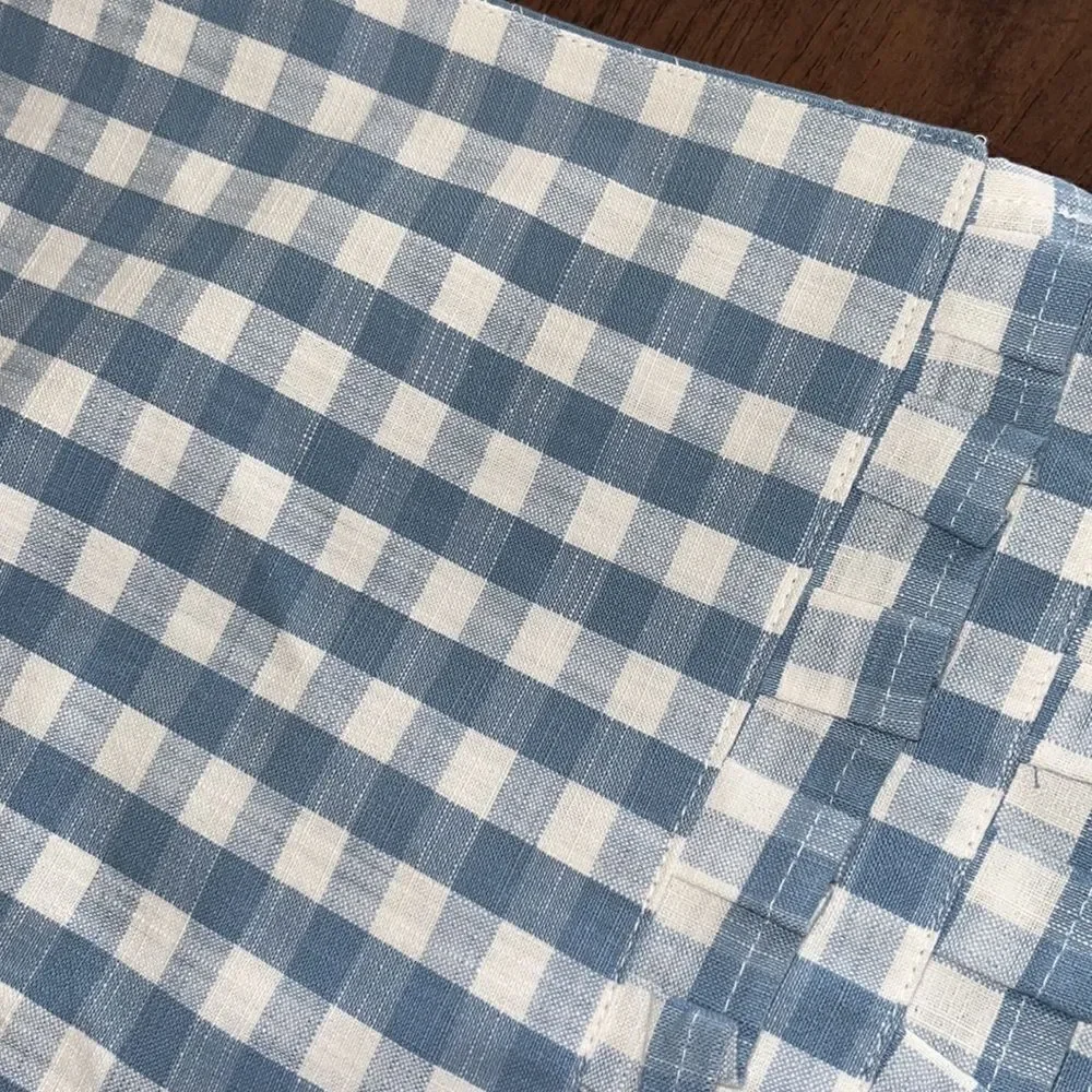 Set (4) Custom Easter 14” by 19” Cotton Easter Blue Gingham Placemats